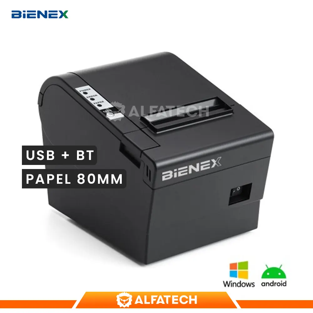 Impresora Ticketera TÉrmica Bienex E802b De 80mm Con Interfaz Usb Bluetooth 1609