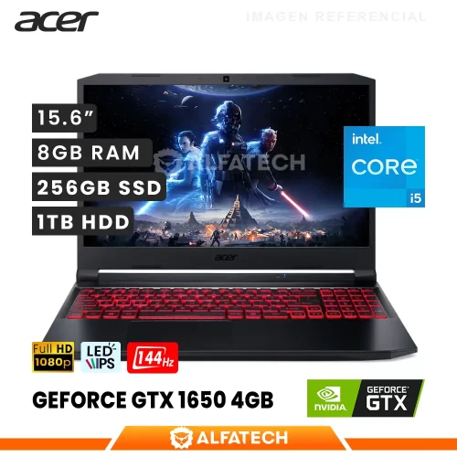 ACER NITRO 5 AN515-57-56JP INTEL CORE I5 11400H 8GB RAM 256GB SSD 1TB HDD GTX 1650 4GB 15.6 FHD 144HZ