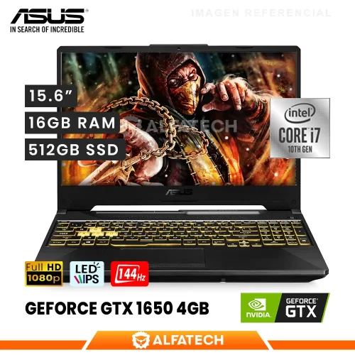 LAPTOP ASUS FX506LH-HN100T INTEL CORE I7-10870H 16GB RAM 512GB SSD GTX 1650 4GB 15.6 FHD IPS 144HZ (90NR03U1-M03330)