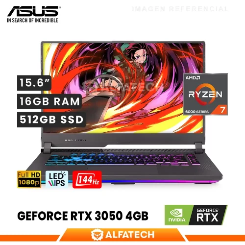 LAPTOP ASUS ROG STRIX G513RC-HN036W AMD RYZEN 7 6800HS 16GB RAM 512GB SSD RTX 3050 4GB 15.6 FHD IPS 144HZ(90NR08A5-M001U0)