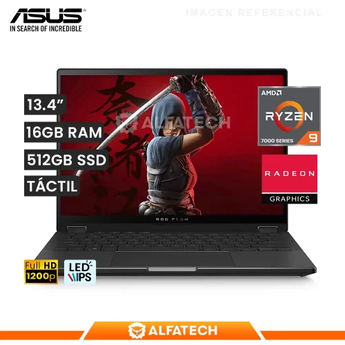 LAPTOP ASUS ROW FLOW X13 GV302XA-X13.R9512 AMD RYZEN 9 7940HS 16GB RAM 512GB SSD 13.4 WUXGA TOUCH (90NR0BM1-M000H0)