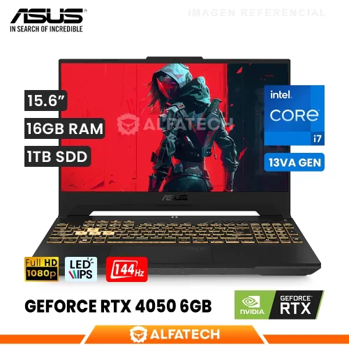 LAPTOP ASUS TUF GAMING F15 FX507VU-LP180W INTEL CORE I7 13620H 16GB RAM 1TB SSD RTX 4050 6GB 15.6 FHD IPS 144HZ (90NRCJ7-M00KU0)