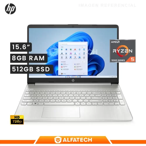 LAPTOP HP 15-EF2524LA AMD RYZEN 5 5500U 8GB RAM 512GB SSD 15.6 HD(81T82LA#ABM)