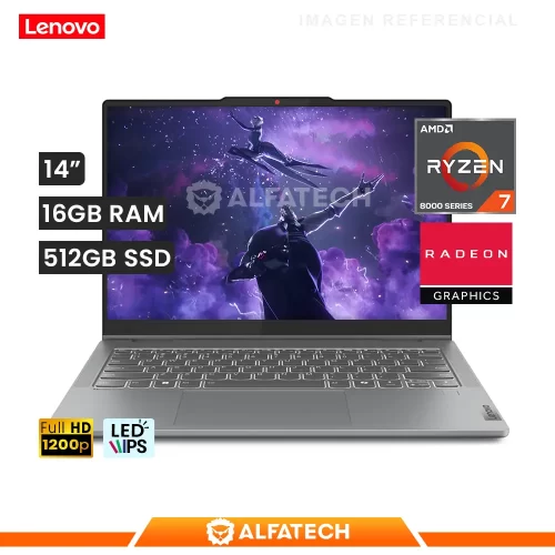 LAPTOP LENOVO IDEAPAD 5 2-1 14AHP9 AMD RYZEN 7 8845HS 16GB RAM 512GB SSD 14 WUXGA TS (83DR002CLM)