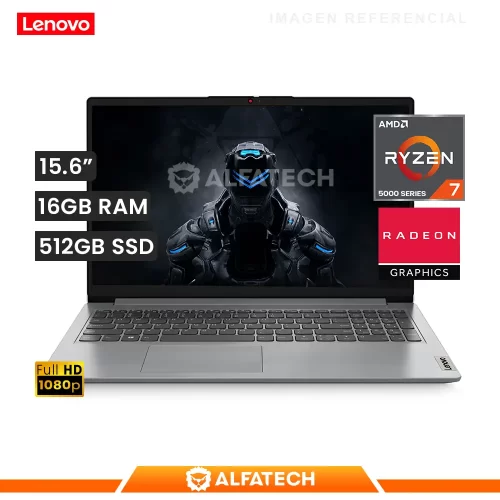 LAPTOP LENOVO IDEAPAD 1 15ALC7 AMD RYZEN 7 5700U 16GB RAM 512GB SSD 15.6 FHD (82R400ACLM)