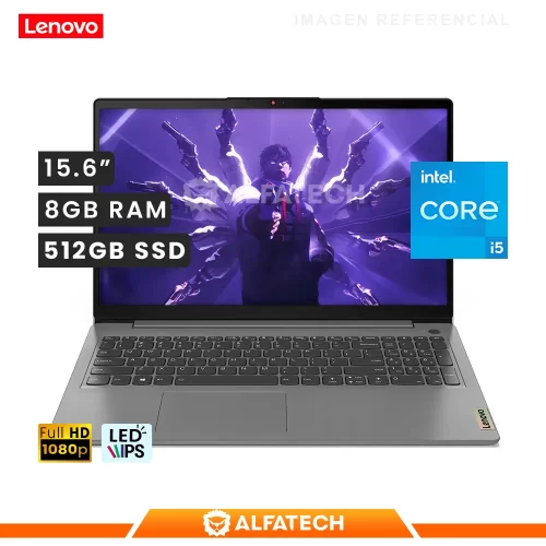 LAPTOP LENOVO IDEAPAD 3 15ITL6 INTEL CORE I5 1135G7 8GB RAM 512GB SSD 15.6 FHD (82H802LMLM)