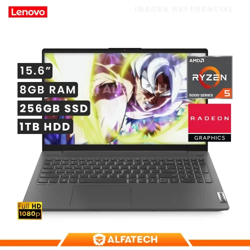 LAPTOP LENOVO IDEAPAD 5 15ALC05 RYZEN 5 5500U 8GB RAM 256GB SSD 1TB 15.6 FHD (82LN00X1LM)