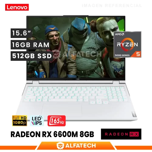 LAPTOP LENOVO LEGION 5 15ACH6A AMD RYZEN 5 5600H 16GB RAM 512GB SSD RX6600M 8GB 15.6 WQHD 165HZ