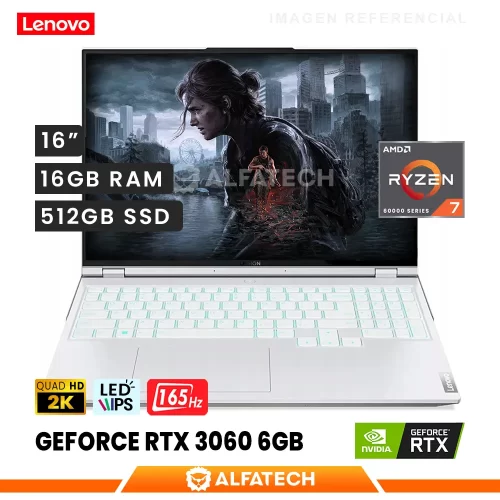 LAPTOP LENOVO LEGION 5 PRO 16ARH7H RYZEN 7 6800H 16GB RAM 512GB SSD RTX 3060 6GB 16 WQXGA IPS 165HZ (82RG009GLM)