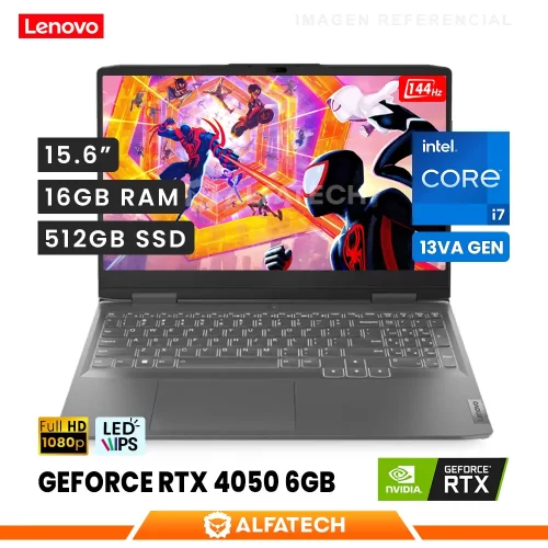 LAPTOP LENOVO LOQ 15IRH8 INTEL CORE I7 13620H 16GB RAM 512GB SSD RTX 4050 6GB 15.6 FHD IPS 144HZ(82XV00HWLM)