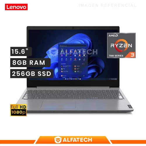 LAPTOP LENOVO V15 G4 AMN RYZEN 3 7320U 8GB RAM 256GB SSD 15.6 FHD(82YU00X4LM)