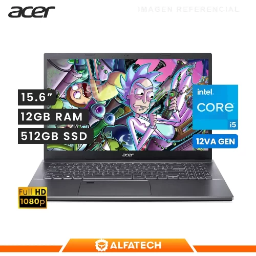 LAPTOP ACER ASPIRE 5 A515-57-584M INTEL CORE I5 12450H 12GB RAM 512GB SSD 15.6 FHD LED (NX.KN3AL.002)