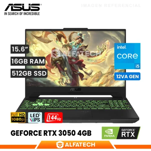 LAPTOP ASUS TUF GAMING F15 FX507ZC4-HN005W INTEL CORE I5 12500H 8GB RAM 512GB SSD RTX 3050 4GB 15.6 FHD IPS 144HZ (90NR0GW1-M001D0)