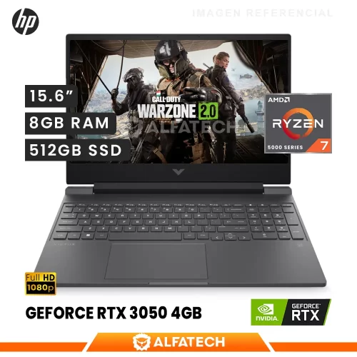 LAPTOP HP VICTUS 15-FB0126LA AMD RYZEN 7 5800H 8GB RAM 512GB SSD RTX 3050 4GB 15.6 FHD IPS 144HZ(827G7LA)