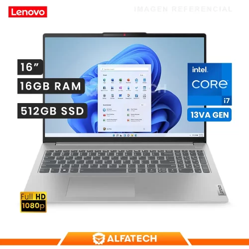 LAPTOP LENOVO IDEAPAD SLIM 5 16IRL8 INTEL CORE I7 13620H 16GB RAM 512GB SSD 16 WUXGA(82XF0073LM)