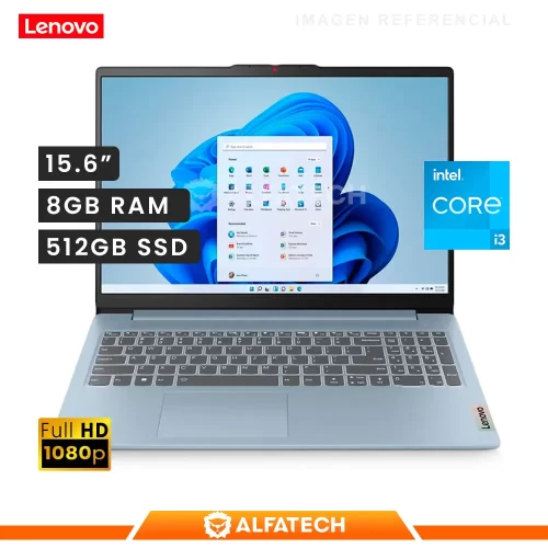 LAPTOP LENOVO SLIM 3 15IAN8 INTEL CORE I3-305N 8GB RAM 512GB SSD 15.6 FHD(82XB003MLM)