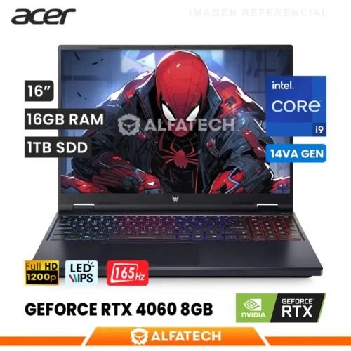 LAPTOP ACER PREDATOR HELIOS NEO 16 PHN16-72-99PA INTEL CORE I9 14900HX 16GB RAM 1TB SSD RTX 4060 8GB 16 WUXGA IPS 165HZ (NH.QQXAA.002)