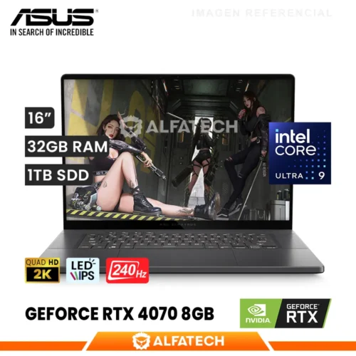 LAPTOP ASUS ROG ZEPHYRUS G16 GU605 GU605MI-QR128W INTEL CORE ULTRA 9 185H 32GB RAM 1TB SSD RTX 4070 16 WQXGA IPS 240HZ (90NR0IS1-M00620)