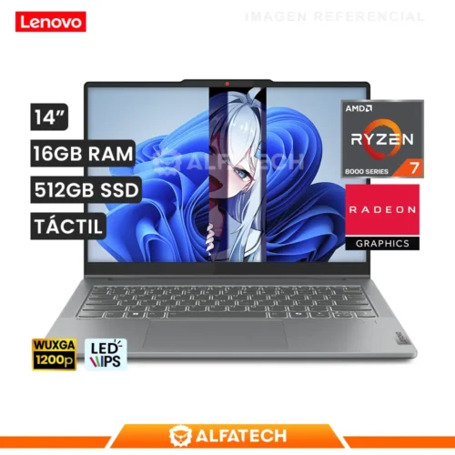 LAPTOP LENOVO IDEAPAD 5 2-EN-1 14AHP9 AMD RYZEN 7 8845HS 16GB RAM 512GB SSD 14 WUXGA TOUCH + LAPIZ