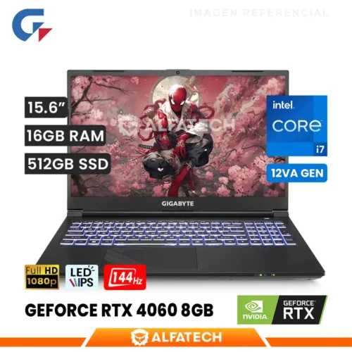 LAPTOP GIGABYTE G5 KF5 G3US353SH INTEL CORE I7 12650H 16GB RAM 512GB SSD RTX 4060 8GB 15.6 FHD IPS 144HZ (G5 KF5-G3US353SH)