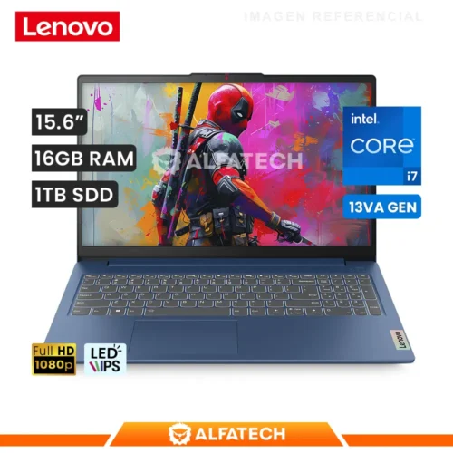 LAPTOP LENOVO IDEAPAD SLIM 3 15IRH8 INTEL CORE I7 13620H 16GB RAM 1TB SSD 15.6 FHD (83EM00ADLM)