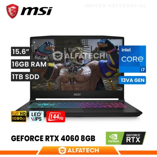 LAPTOP MSI KATANA 15 B13VFK-2232US INTEL CORE I7 13620H 16GB RAM 1TB SSD RTX 4060 8GB 15.6 FHD IPS 144HZ (KATANA15132232)