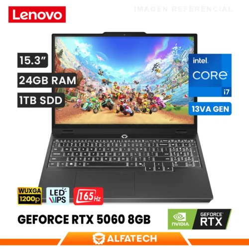 LAPTOP LENOVO LEGION 5 15IRX10 INTEL CORE I7 13650HX 24GB RAM 1TB SSD RTX 5060 8GB 15.3 WUXGA IPS 165HZ(83LY008SLM)