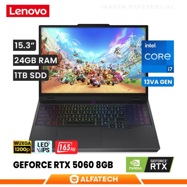 LAPTOP LENOVO LEGION 5 15IRX10 INTEL CORE I7 13650HX 24GB RAM 1TB SSD RTX 5060 8GB 15.3 WUXGA IPS 165HZ(83LY008SLM)