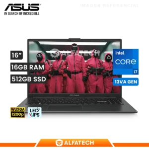 LAPTOP ASUS VIVOBOOK 16 X1605VA-MB1235 INTEL CORE I7 13620H 16GB RAM 512GB SSD 16 WUXGA IPS (90NB10N3-M01KS0)
