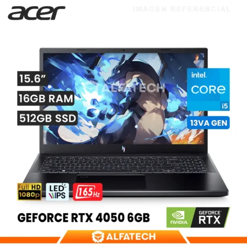 LAPTOP ACER NITRO V 15 ANV15-51-54W8 INTEL CORE I5 13420H 16GB RAM 512GB SSD RTX 4050 6GB 15.6 FHD IPS 165HZ (ANV15-51-54W8)