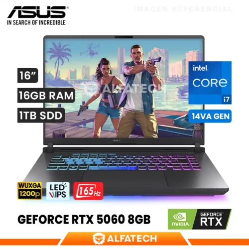 LAPTOP ASUS ROG STRIX G16 G615JMR-AS74 INTEL CORE I7 14650HX 16GB RAM 1TB SSD RTX 5060 8GB 16 WUXGA IPS 165HZ (G615JMR-AS74)