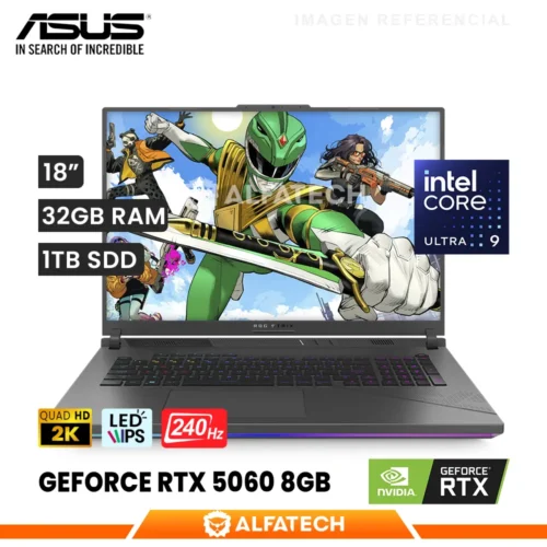 LAPTOP ASUS ROG STRIX G18 G815LM-IS96 INTEL CORE ULTRA 9 275HX 32GB RAM 1TB SSD RTX 5060 8GB 18 WQXGA IPS 240HZ (G815LM-IS96)
