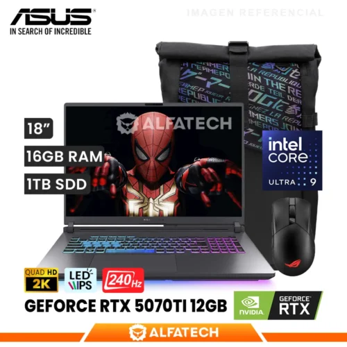 LAPTOP ASUS ROG STRIX G18 G815LR-S9118W INTEL CORE ULTRA 9 275HX 16GB RAM 1TB SSD RTX 5070TI 12GB 18 WQXGA IPS 240HZ (90NR0LT1-M007A0)