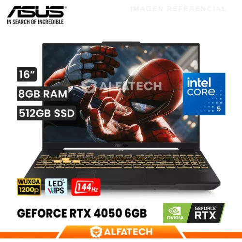 LAPTOP ASUS TUF GAMING F16 FX607VU-RL037W INTEL CORE I5 210H 8GB RAM 512GB SSD RTX 4050 6GB 16 WUXGA IPS 144HZ (FX607VU-RL037W)
