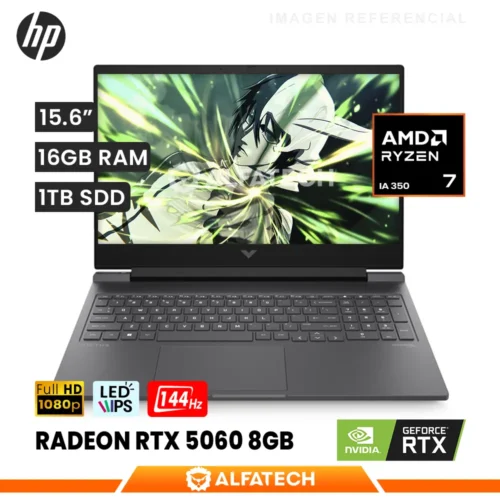 LAPTOP HP VICTUS 15-FB3001NR AMD RYZEN AI 7 350 16GB RAM 1TB SSD RTX 5060 8GB 15.6 FHD IPS 144HZ (15-FB3001NR)