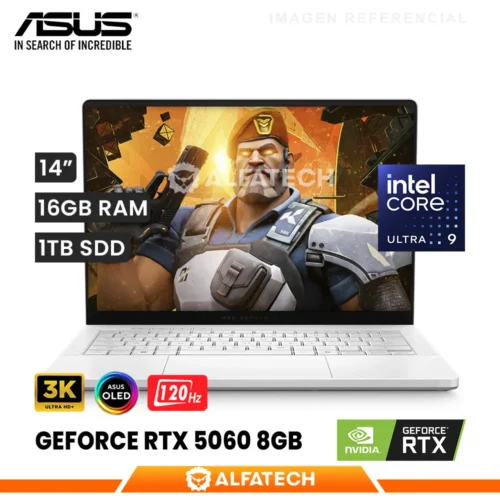 LAPTOP ASUS ROG ZEPHYRUS G14 GA403UM-G14.R9HX4 AMD RYZEN 9 270 16GB RAM 1TB SSD RTX 5060 8GB 14 OLED 3K 120HZ (GA403UM-G14.R9HX4)