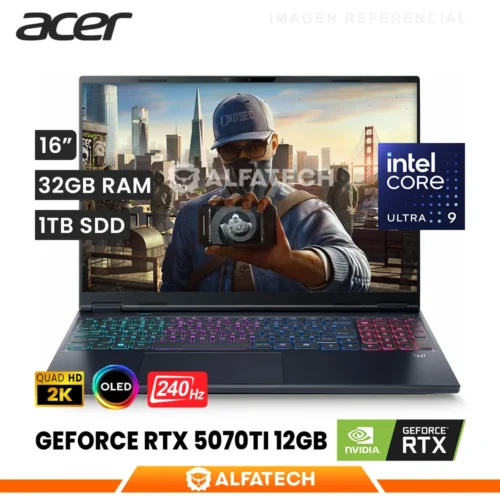LAPTOP ACER PREDATOR HELIOS NEO 16S PHN16S-71-98RF INTEL CORE ULTRA 9 275HX 32GB RAM 1TB SSD RTX 5070TI 12GB 16 WQXGA OLED 240HZ (NH.U0KAA.001)