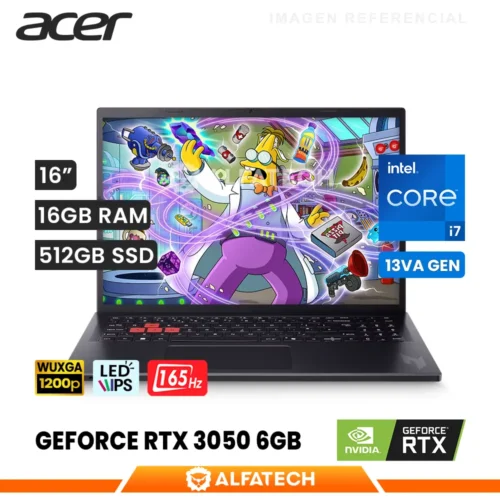LAPTOP ACER NITRO LITE NL16-71G-74QL INTEL CORE I7 13620H 16GB RAM 512GB SSD RTX 3050 6GB 16 WUXGA IPS 165HZ (NL16-71G-74QL)