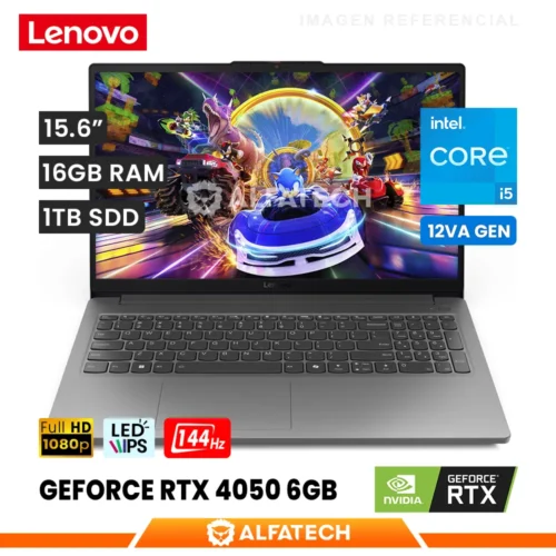 LAPTOP LENOVO LOQ 15IAX9E INTEL CORE I5 12450HX 16GB RAM 1TB SSD RTX 4050 6GB 15.6 FHD IPS 144HZ (LOQ 15IAX9E)