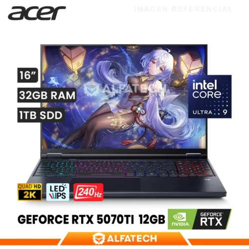 LAPTOP ACER PREDATOR HELIOS NEO 16 AI PHN16-73-92X1 CORE ULTRA 9 275HX 32GB RAM 1TB SSD RTX 5070TI 12GB 16 WQXGA IPS 24OHZ (PHN16-73-92X1)