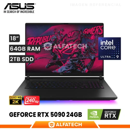 LAPTOP ASUS ROG STRIX SCAR 18 G835LX-SA119W CORE ULTRA 9 275HX 64GB RAM 2TB SSD RTX 5090 24GB 18 WQXGA 240HZ NEBULA (90NR0LF1-M008B0)