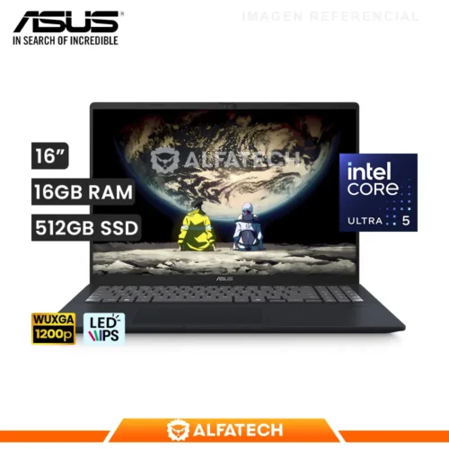 LAPTOP ASUS VIVOBOOK 16 X1607 X1607CA-MB058 INTEL CORE ULTRA 5 225H 16GB RAM 512GB SSD 16 WUXGA IPS (X1607 X1607CA-MB058)