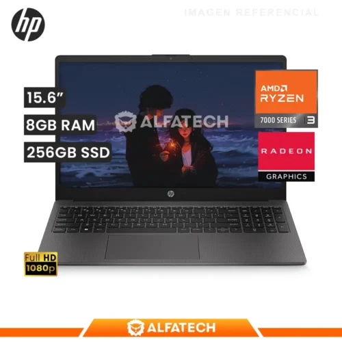 LAPTOP HP 255 G10 AMD RYZEN 3 7320U 8GB RAM 256GB SSD 15.6 HD LED (A9BS1LT#ABM)