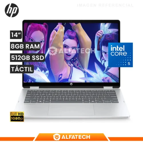LAPTOP HP OMNIBOOK 5 FLIP 14-FP0013DX 2-IN-1 INTEL CORE 5 120U 8GB RAM 512GB SSD 14 FHD TOUCHSCREEN (14-FP0013DX)