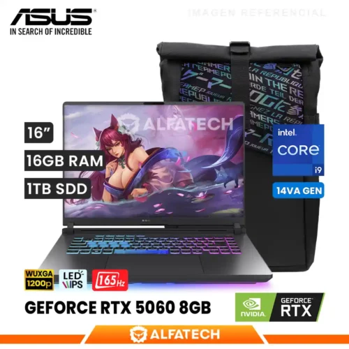 LAPTOP ASUS ROG STRIX G16 G615JMR-RV017W INTEL CORE I9 14900HX 16GB RAM 1TB SSD RTX 5060 8GB 16 WUXGA IPS 165HZ (G615JMR-RV017W)