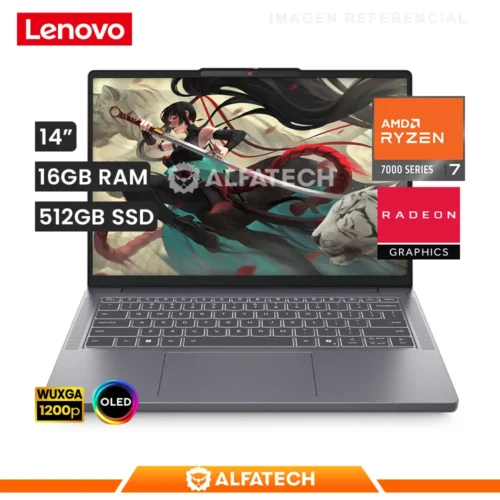 LAPTOP LENOVO IDEAPAD SLIM 3 14ARP10 AMD RYZEN 7 7735HS 16GB RAM 512GB SSD 14 WUXGA OLED (83K6005BLM)