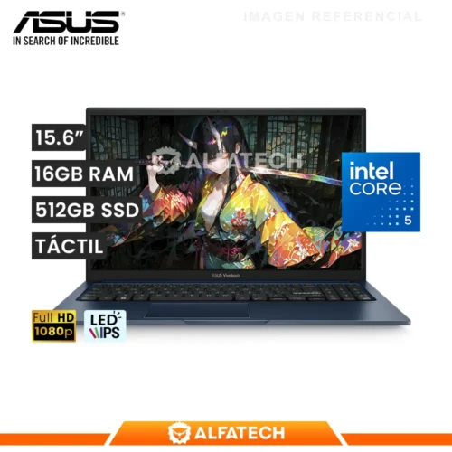 LAPTOP ASUS VIVOBOOK 15 X1504VA-E84630 INTE CORE 5 120U 16GB RAM 512GB SSD 15.6 FHD IPS TACTIL (X1504VA-E84630)