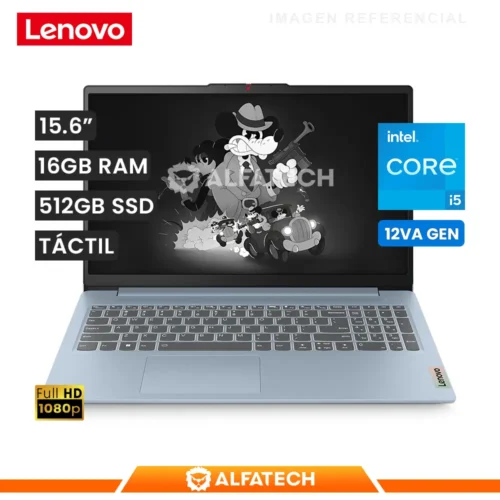 LAPTOP LENOVO IDEAPAD SLIM 3 15IAH8 INTEL CORE I5 12450H 16GB RAM 512GB SSD 15.6 FHD TS (83ER00NKLM)