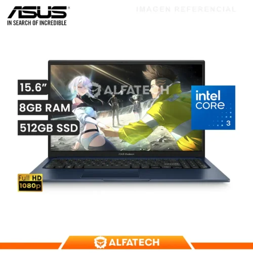 LAPTOP ASUS VIVOBOOK 15 X1504VA-BQ4061 INTEL CORE 3 100U 8GB RAM 512GB SSD 15.6 FHD LED (X1504VA-BQ4061)