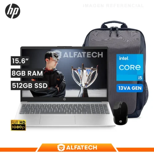 LAPTOP HP 15-FD0253LA INTEL CORE I5 1334U 8GB RAM 512GB SSD 15.6 FHD LED (B9TX0LA#ABM)